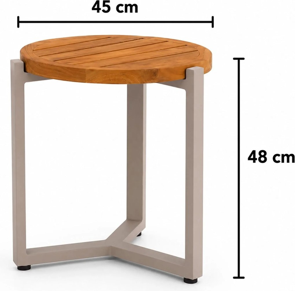 Stoel en Bank Loungeset 5 personen Wicker Taupe Apple Bee Cocoon/Monaco