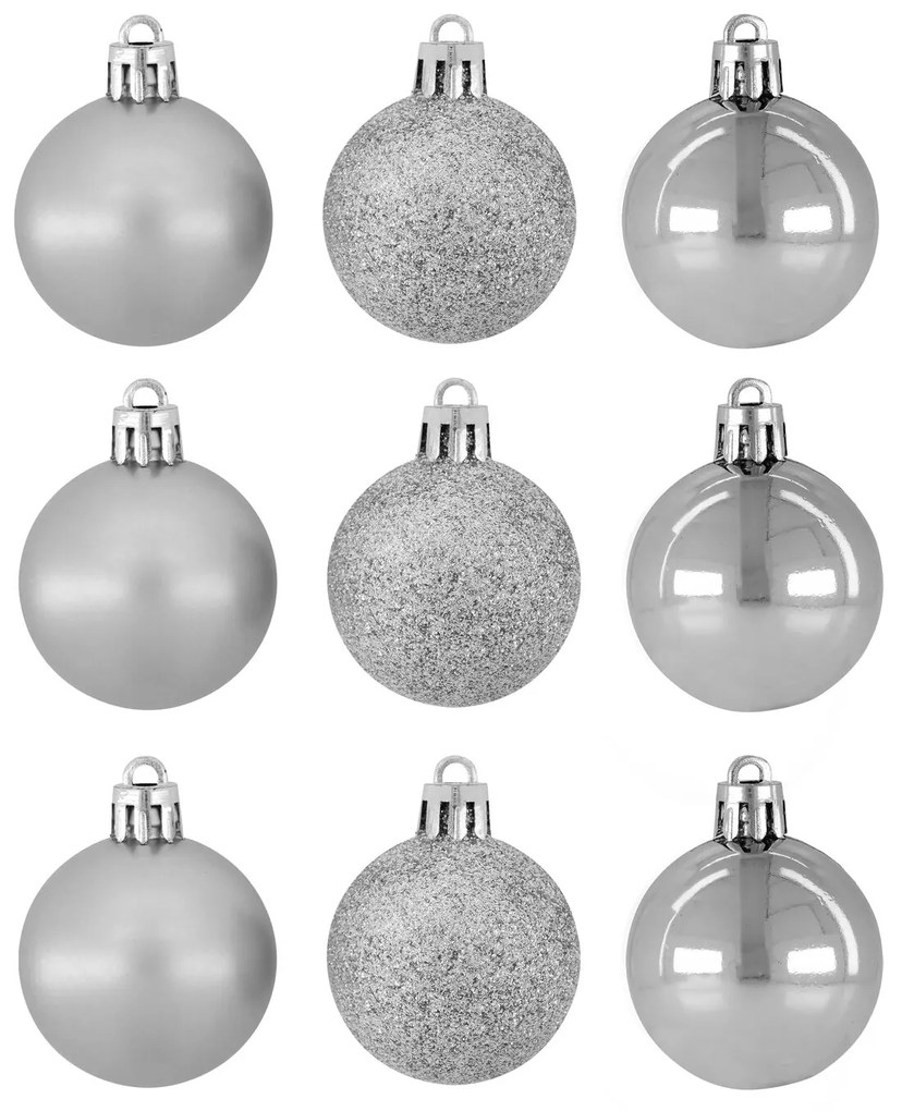 HEMA Kerstballen Ø3.5cm Plastic - 9 Stuks (zilver)