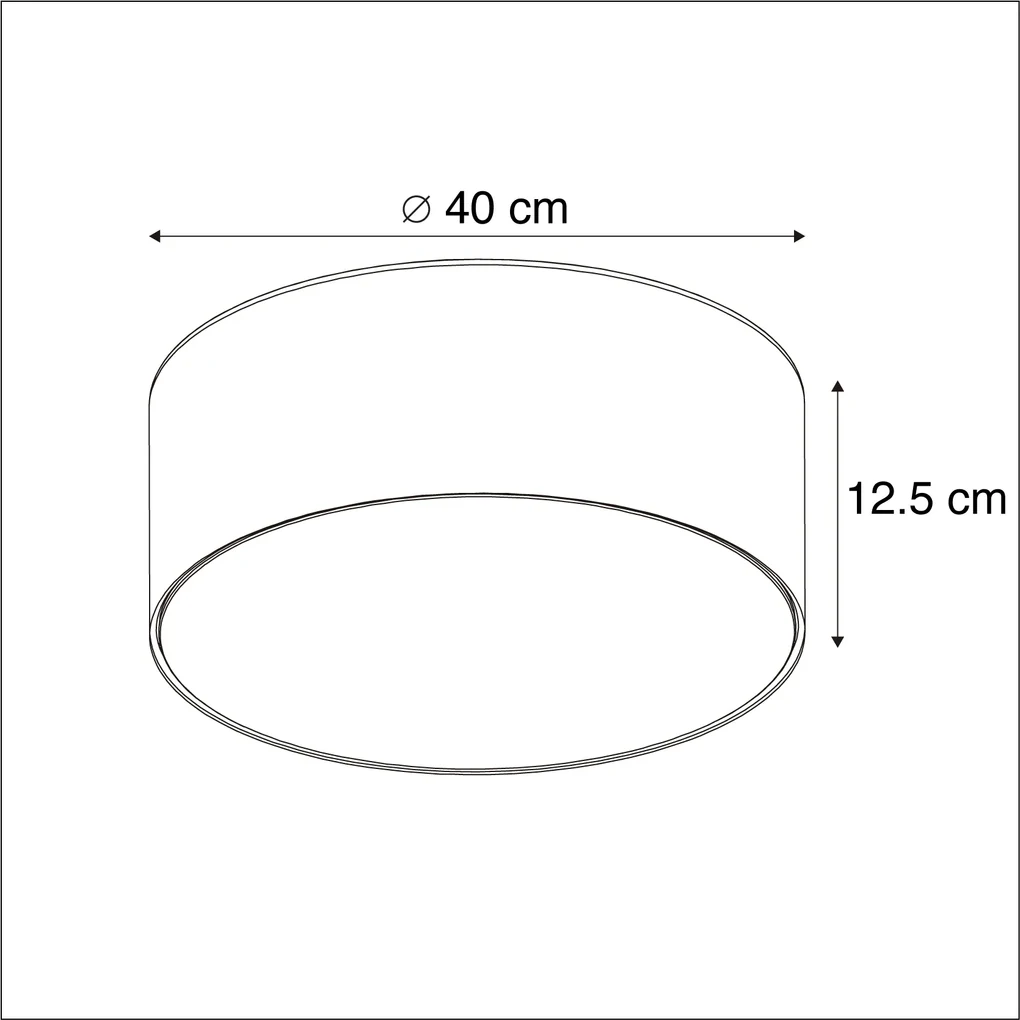 Stoffen Plafondlamp wit 40 cm incl. LED - Drum LED Modern rond Binnenverlichting Lamp