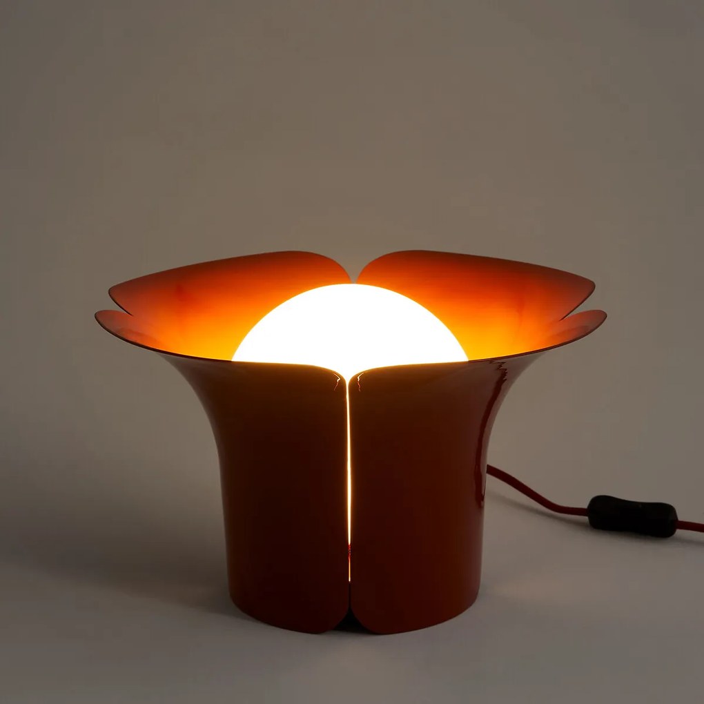 Lamp in tulpvorm, staalmetaal en opaline, Tessen