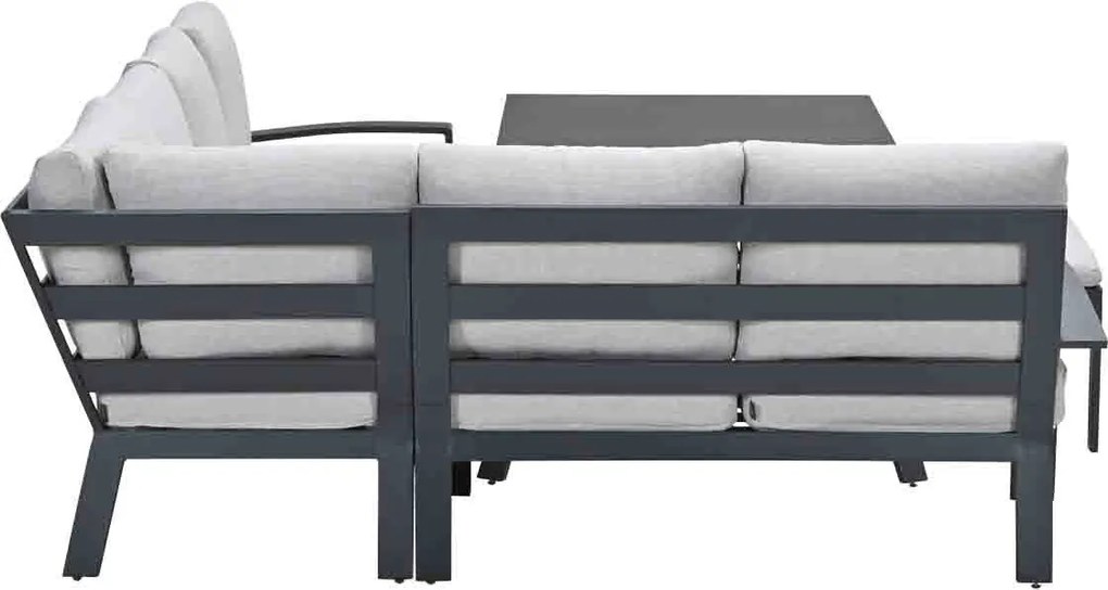 Garden Impressions Camilo lounge dining set 6-delig links – donker grijs - Valley sand