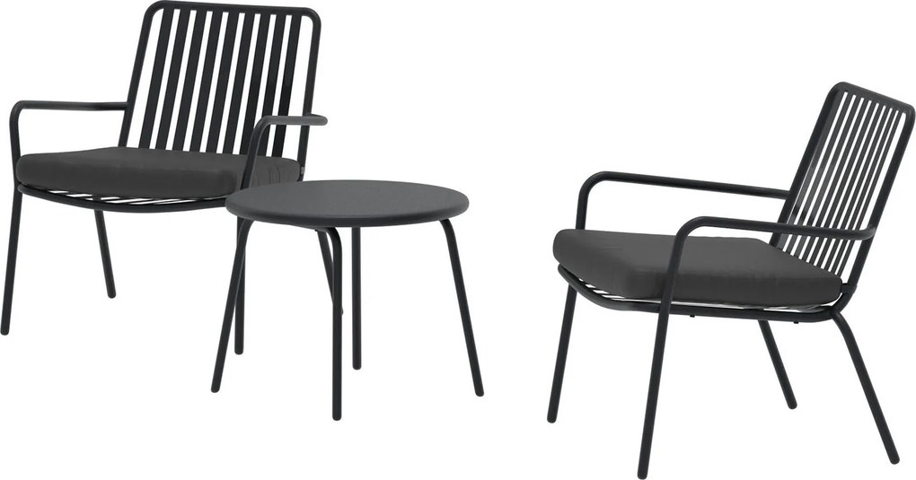 The Outsider Balkonset-tuur-3-delig-zwart-stoelen-tafel-50cm-the-outsider