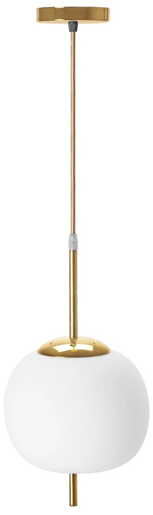 Plafondlamp Hangende Glazen Bol Wit Goud APP669-1CP