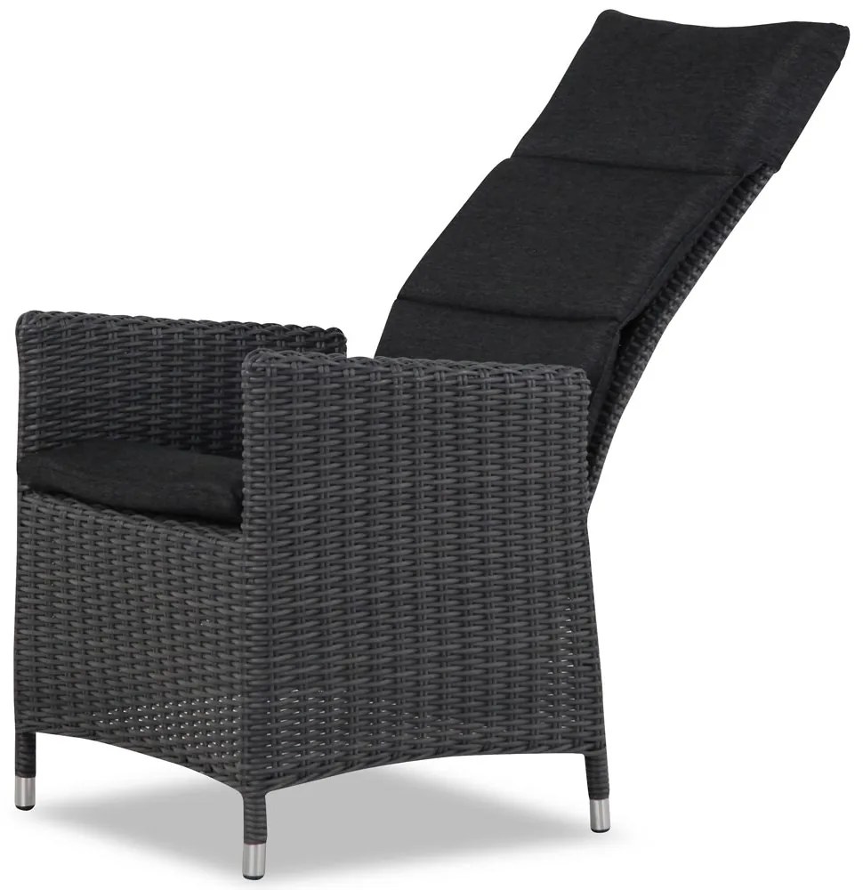 Tuinset 6 personen 230 cm Wicker Zwart Garden Collections Madera/Veneto