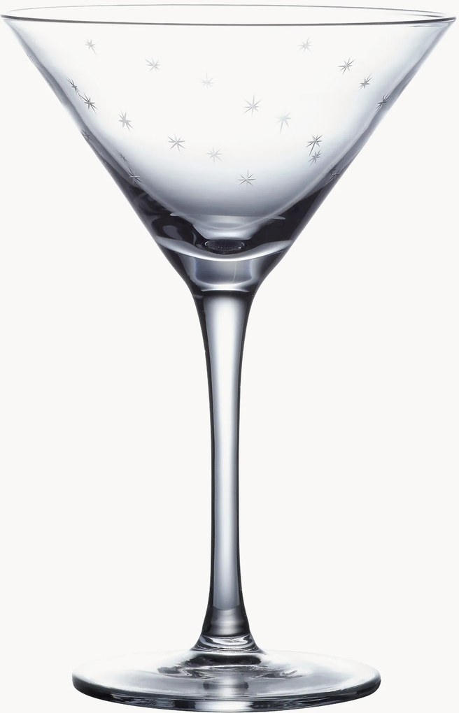 Mondgeblazen kristallen martini glazen Stars, 2-delig