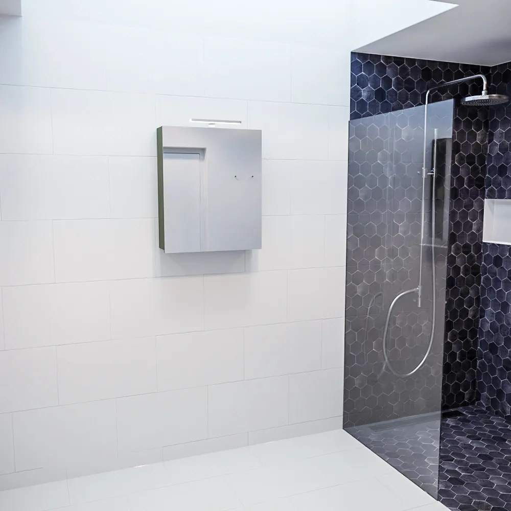 Mondiaz Cubb spiegelkast 50x70x16cm kleur army met 1 deur
