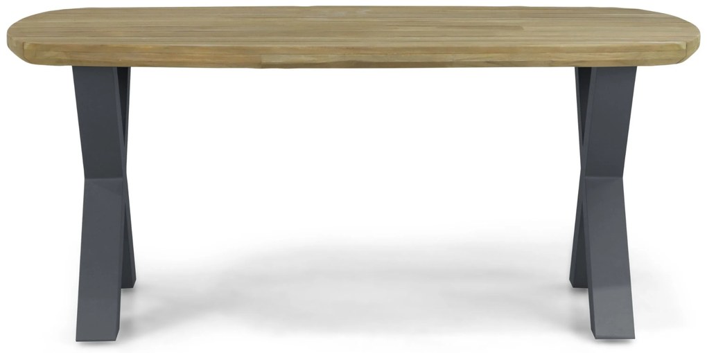 Dining Tuintafel rechthoekig 180 x 115 cm Aluminium/Teak Grijs Falcon/Cardiff