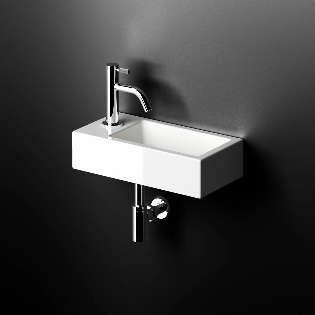 Clou Flush 3 keramische fontein 36cm met kraangat links wit glans