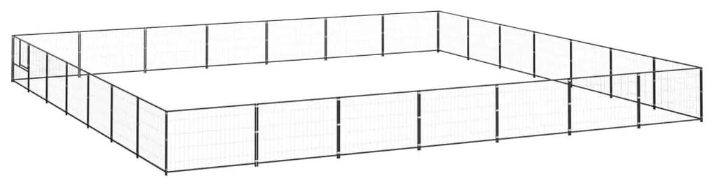 vidaXL Hondenkennel 49 m² staal zwart