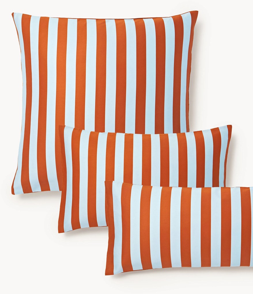 Gestreepte katoenen satijnen kussensloop Zani