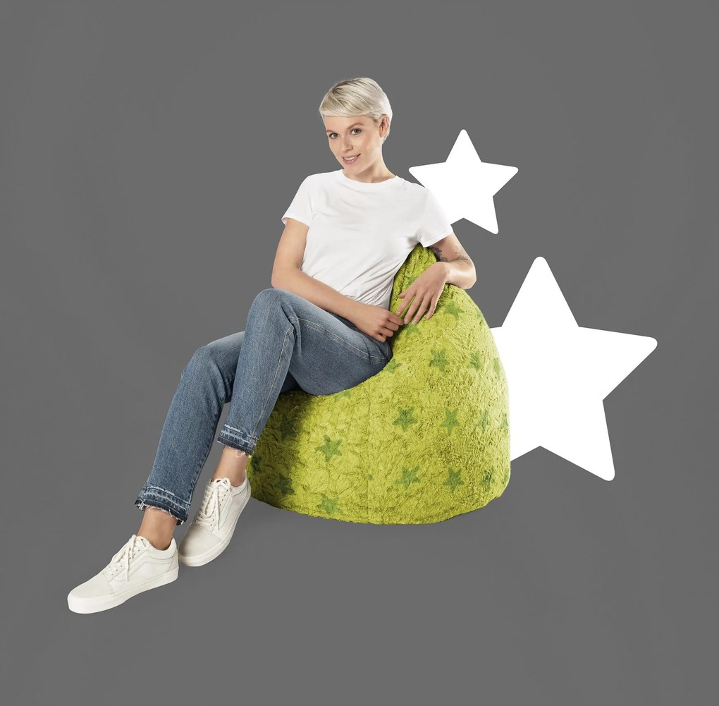 BeanBag Fluffy Stars XL - Groen