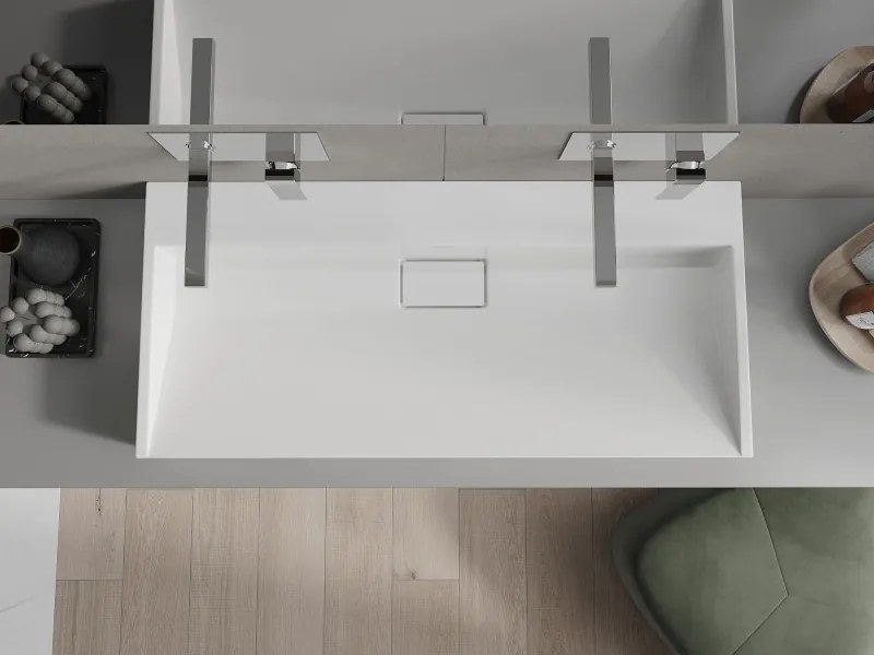 Mexen Ava opbouw wastafel van conglomeratie B/O 100 x 46 cm, wit - 23011000
