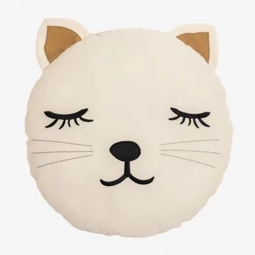 Rond katoenen kussen (Ø30 cm) Anuky Style Kids Kat - Sklum