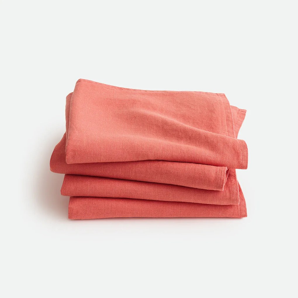 Set van 4 servetten van gewassen linnen Victorine