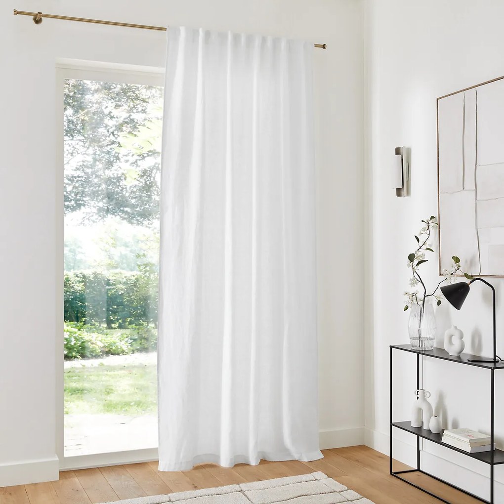 Linnen schermgordijn, met aangerimpelde bies en wave, ELBA