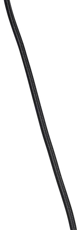 Zwarte hanglamp met velours kap rood met goud 35 cm - Combi