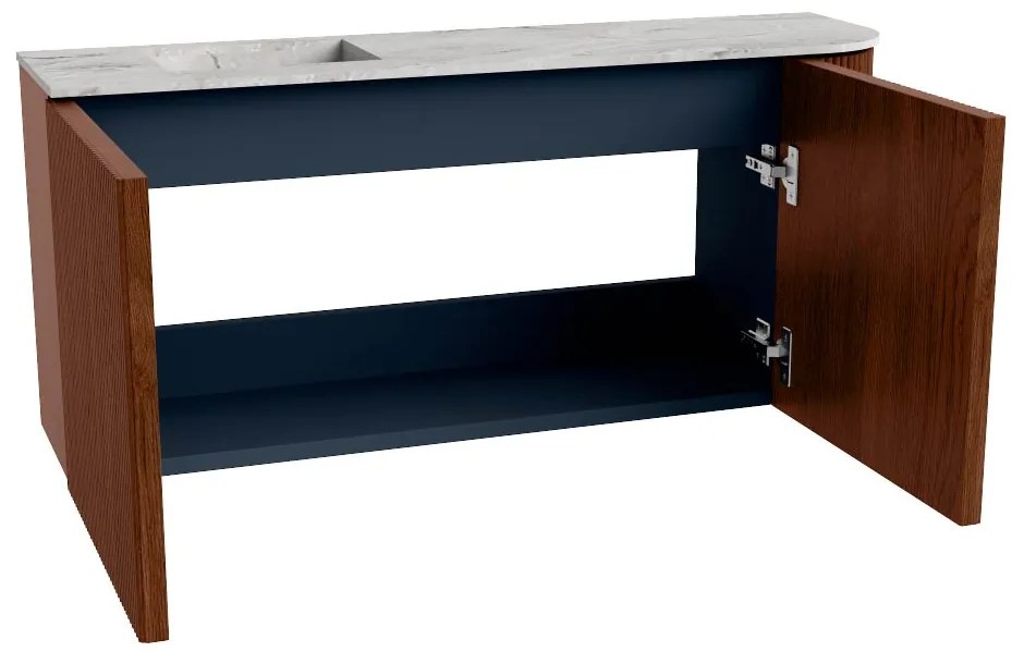Mondiaz Joya DLux 90cm toiletmeubel ronding rechts ruby met wastafel faye links zonder kraangat glace