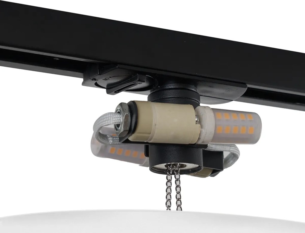 Moderne plafondlamp wit voor railsysteem 1-fase 2-lichts - Iconic Pulley