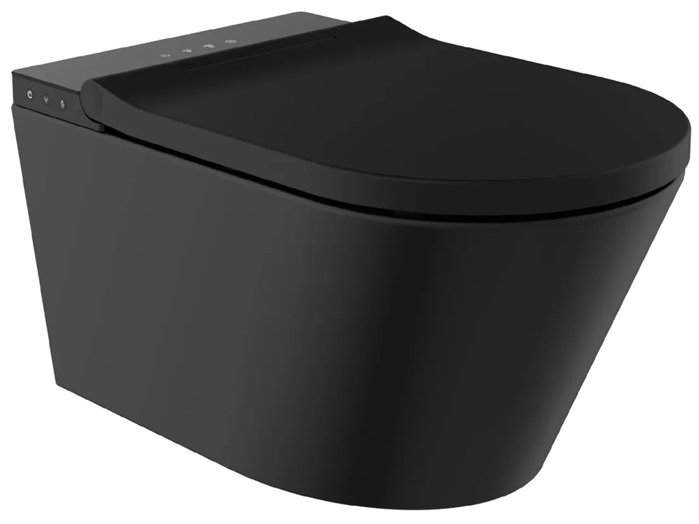 Schutte Cesari randloze douche wc met slimme zitting zwart mat