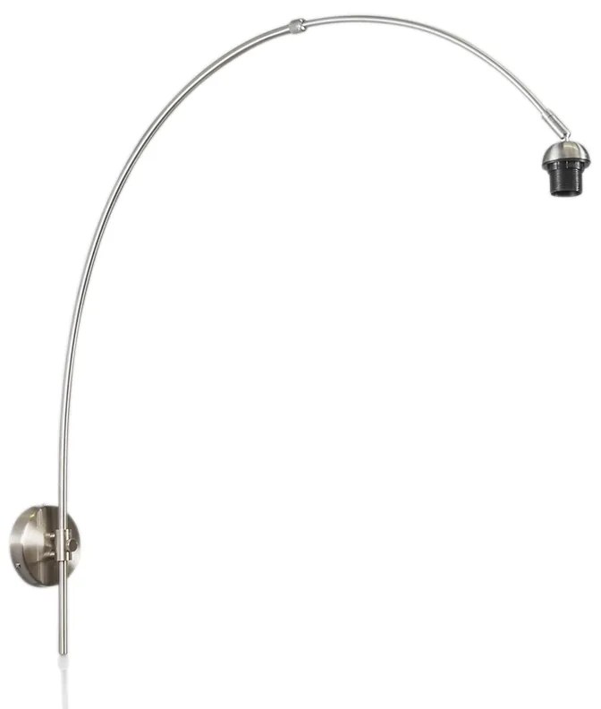 Moderne wandlamp staal zonder kap - Boog