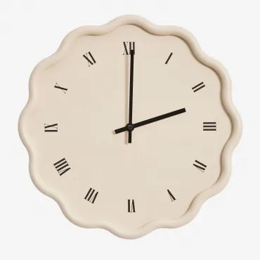 Axley Wandklok Ø35 Cm In Mdf Tapioca Beige - Sklum