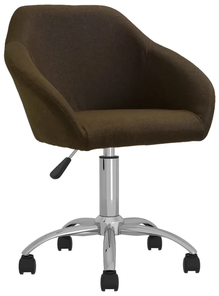vidaXL Eetkamerstoelen draaibaar 6 st stof donkerbruin