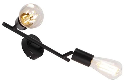 Moderne Spot / Opbouwspot / Plafondspot zwart 2-lichts verstelbaar - Facil Modern E27 Binnenverlichting Lamp