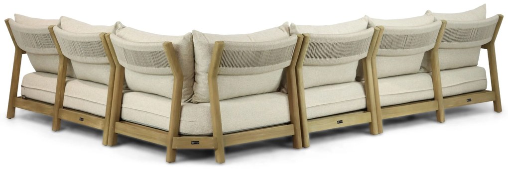 Hoek loungeset 6 personen Teak Old teak greywash  Santika Furniture Santika