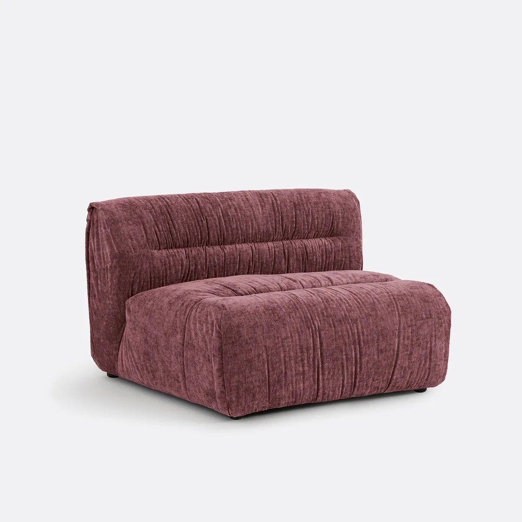 Loungestoel-element voor modulaire bank, in gevlamd chenille, SWEETY