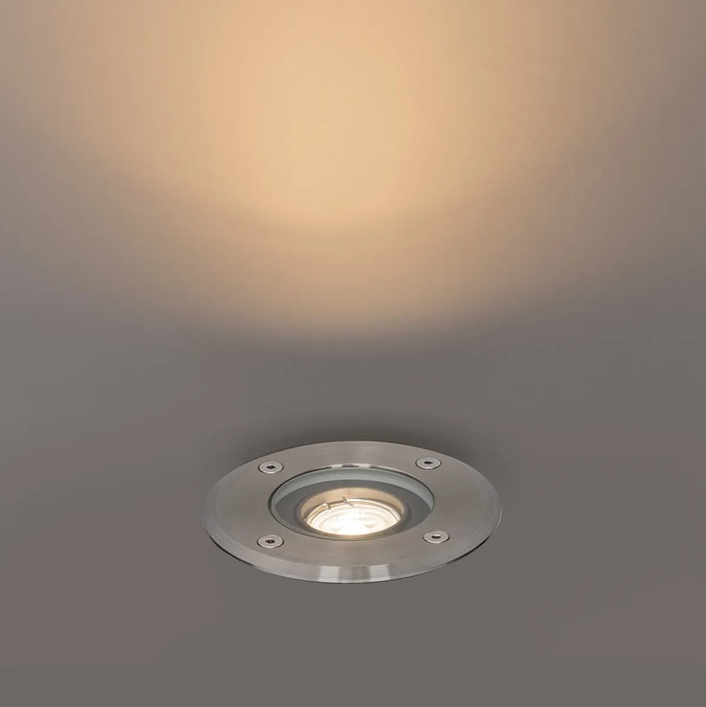 Moderne buiten grondspot staal 35 mm verstelbaar IP65 - Delux