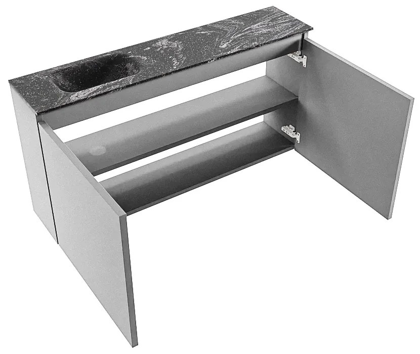 Mondiaz Ture DLux toiletmeubel 100cm plata met wastafel lava links zonder kraangat