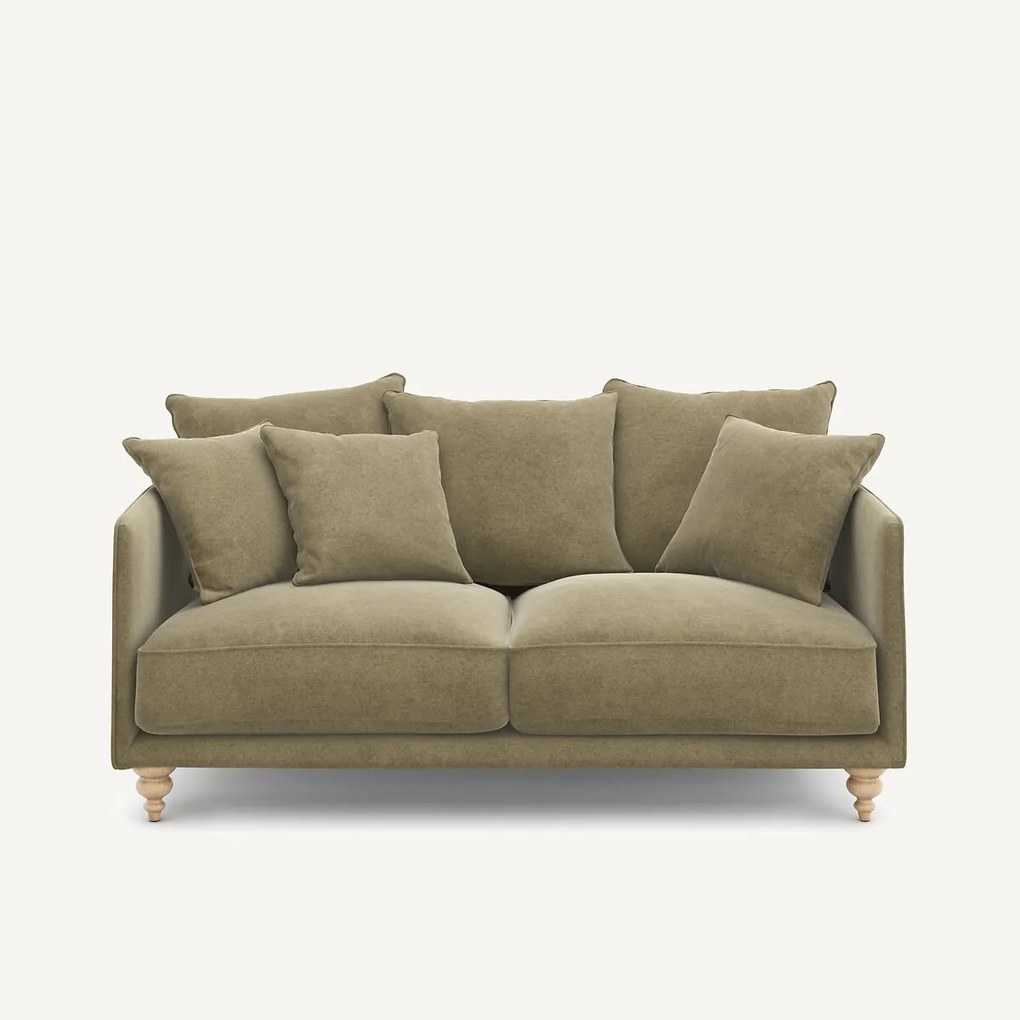 3-zits compacte bank van linnen fluweel, LAZARE