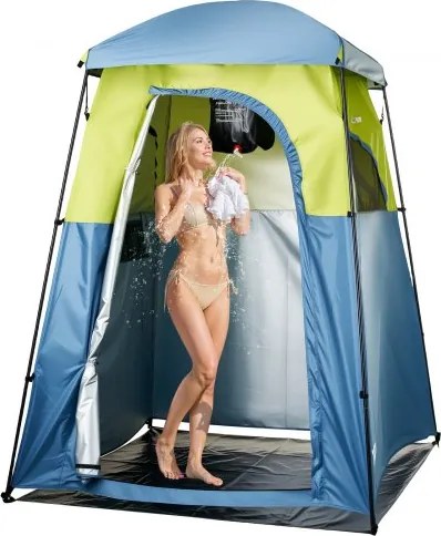VEVOR Douchetent met 1 ruimte & douchezak, toilettent (1676x1676x2184 mm) Omkleedtent incl. haringen & touwen & draagtas & steunpalen, gemaakt van 150D Oxford-stof voor kamperen, strand, vissen, groen