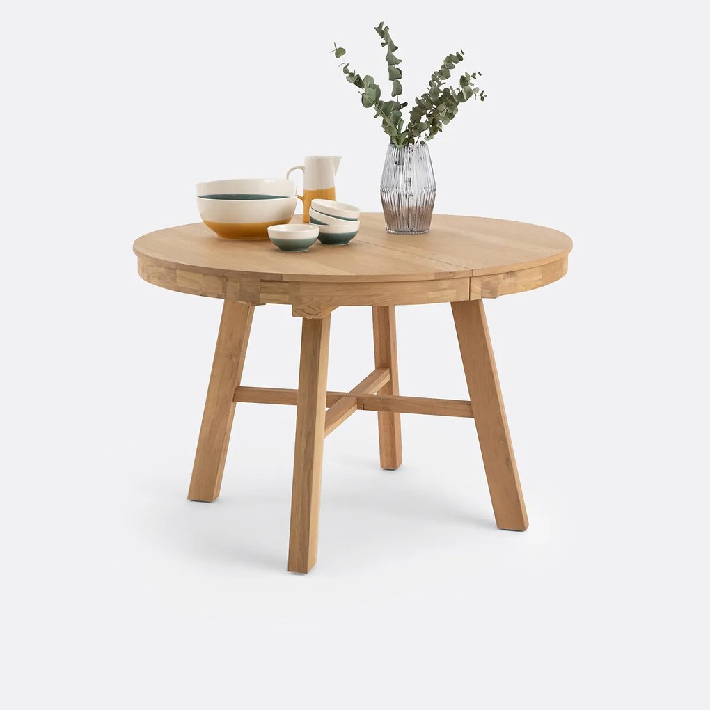 Uitschuifbare eettafel, rond, 4 tot 8 personen, ZEBARN