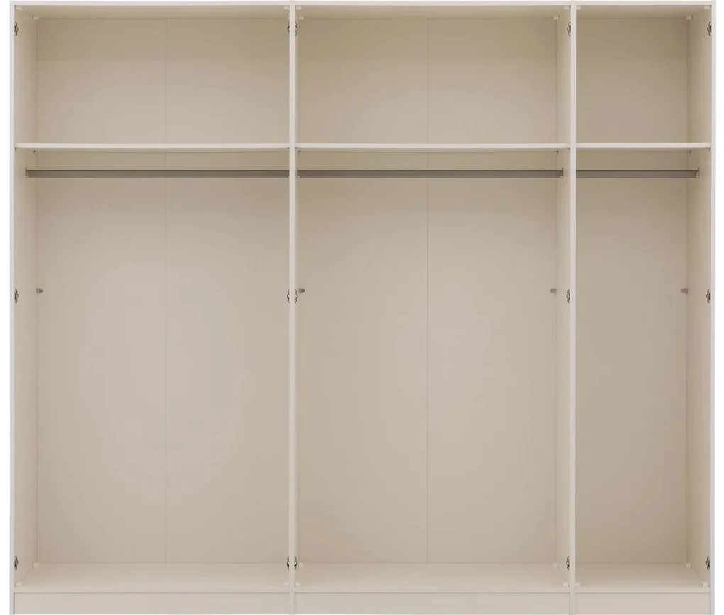 Goossens Kledingkast Easy Storage Ddk, Kledingkast 253 cm breed, 220 cm hoog, 4x draaideur en 1x spiegel draaideur midden