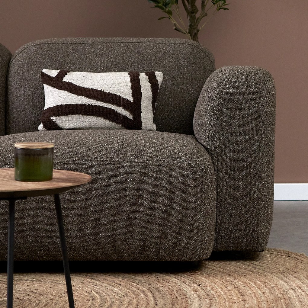 Bruine Hoekbank Chaise Longue Links