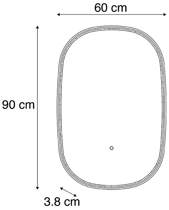 Badkamerspiegel koper incl. LED 3-staps dimbaar met touch ovaal - Miral