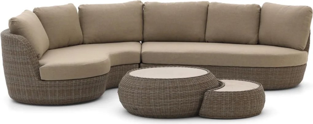Hoek loungeset Intenso  | 6 personen | Loungeset Beige | Hoekbank Aluminium | 389x57cm | Kees Smit Tuinmeubelen