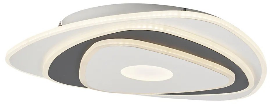 Design plafondlamp wit met donkergrijs organisch incl. LED dimbaar - Taylor