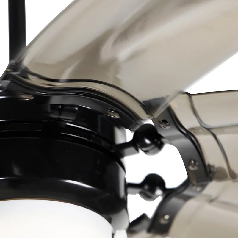 Plafondventilator met lamp zwart met afstandsbediening - Wings 42 Modern E27 rond Binnenverlichting Lamp