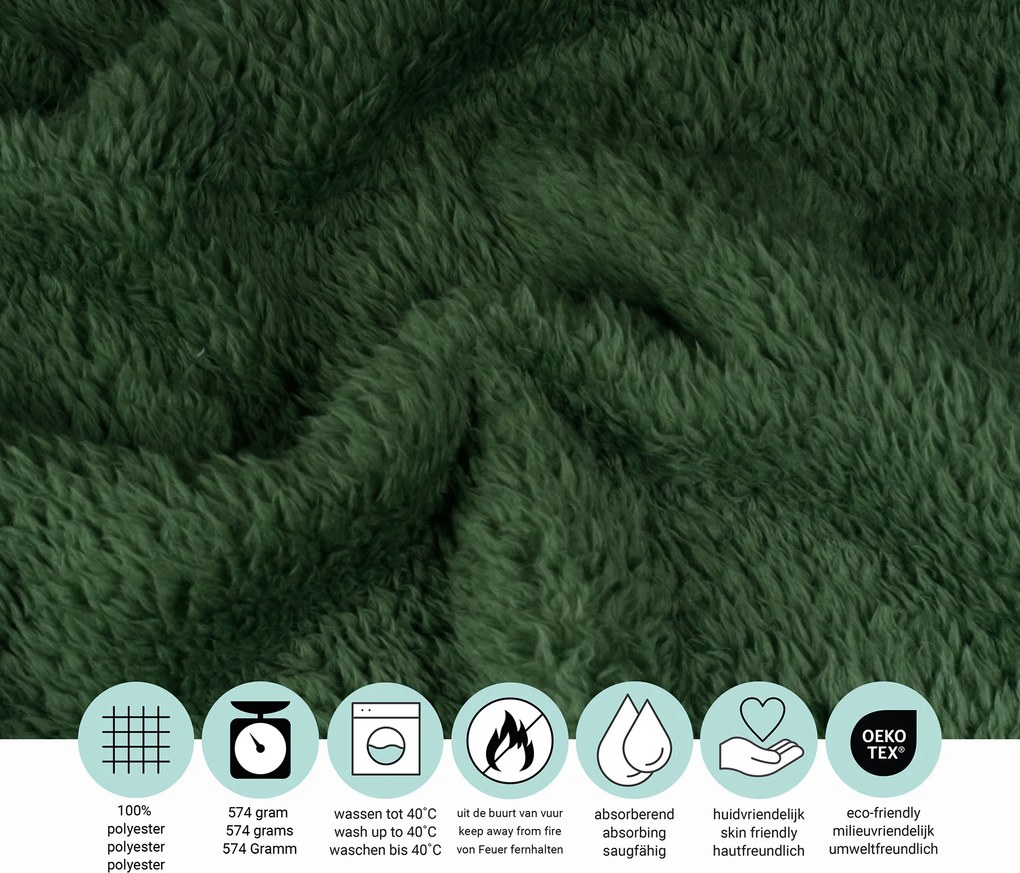 Teddy Fleece Deken - Ultrazacht - 130x170 cm - groen