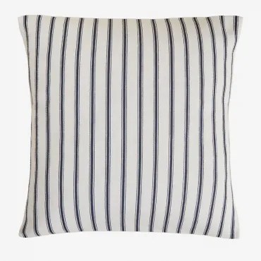 Vierkant Kussen 45x45 Cm Van Nexu-katoen Wit - Marineblauw - Sklum