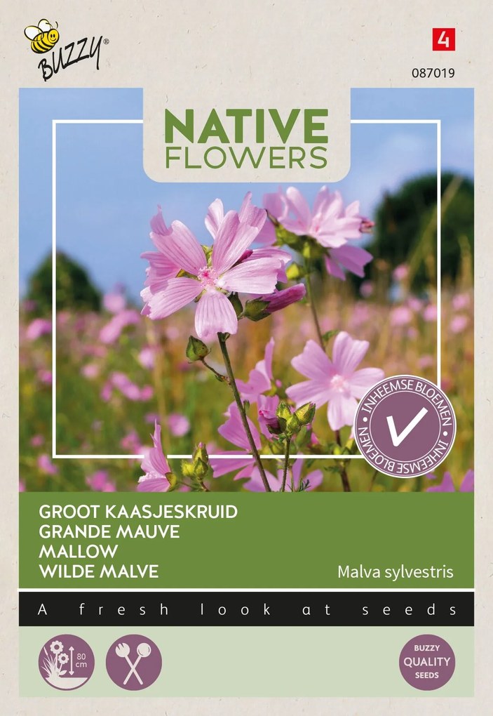 Buzzy - bloemzaden - Groot Kaasjeskruid Malva Silvestris