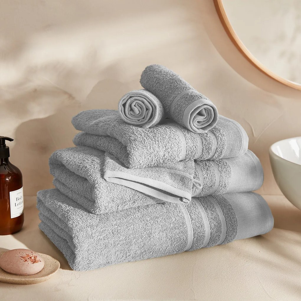 Set van 4 washandjes in bouclette badstof, Zavara