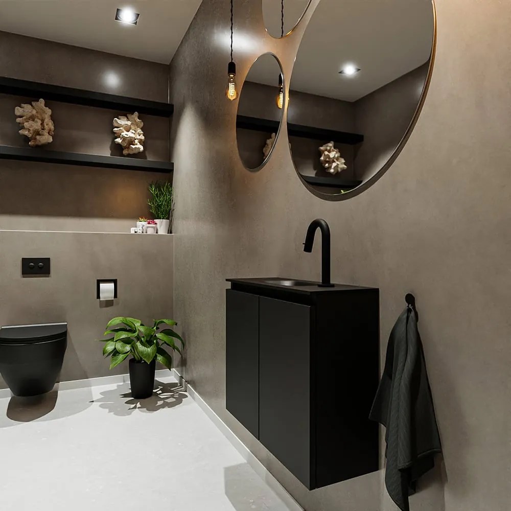 Mondiaz Ture 60cm toiletmeubel urban met wastafel urban midden 1 kraangat