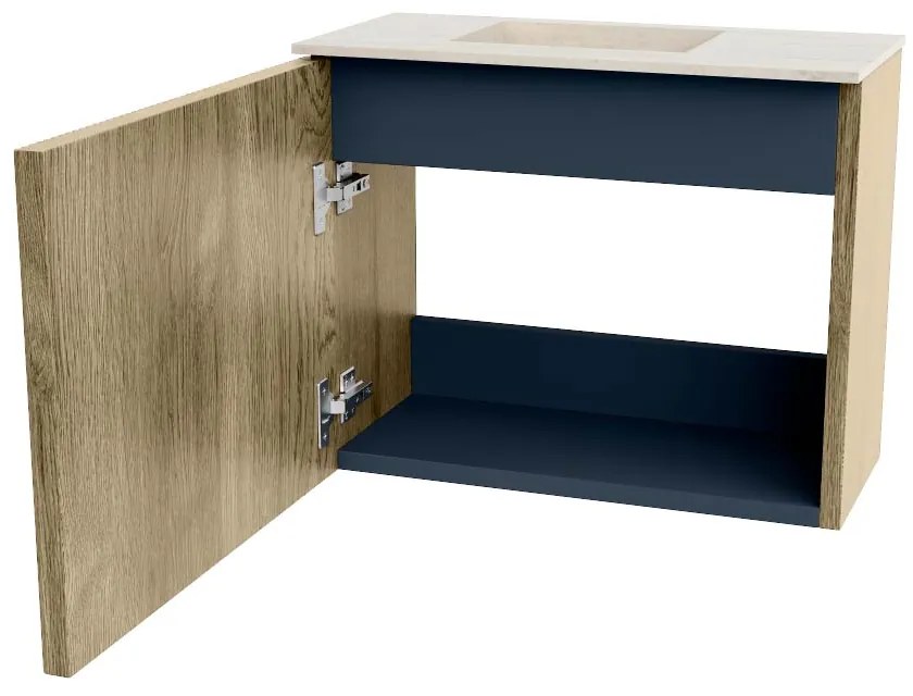 Mondiaz Joya DLux 50cm toiletmeubel dusk met wastafel faye links zonder kraangat meli