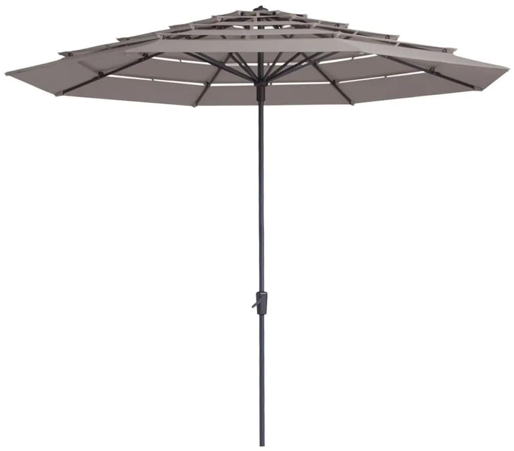 Madison Parasol Syros open structuur rond 350 cm taupe