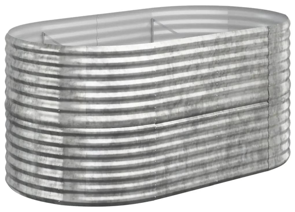 vidaXL Plantenbak 152x80x68 cm gepoedercoat staal zilverkleurig