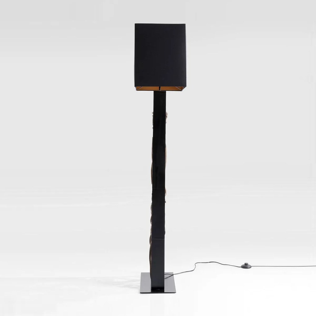 Zwarte Vloerlamp Met Hout