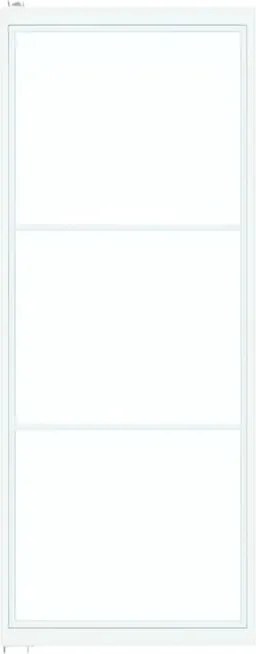 Stalen taatsdeur - Loft wit - 3 vaks helder glas - 93 x 231,5 cm